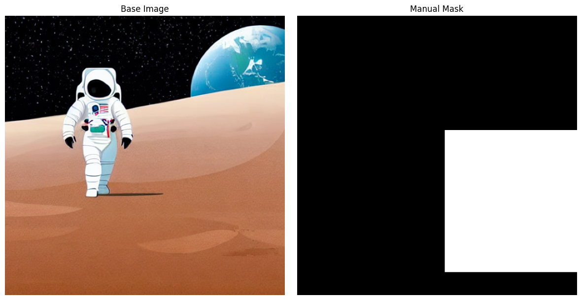 Manual masking — hardcoded NumPy region